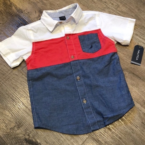 Nautica‎ Short Sleeve Button-Up Shirt - Picture 1 of 5
